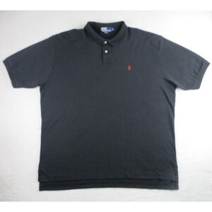 Polo Ralph Lauren Polo Shirt Mens 2XL Black Red Pony Classic Fit 100% Cotton XXL